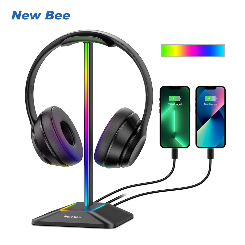 New Bee Z8 RGB Headphones Stan - Headphone Stand Desk review and price