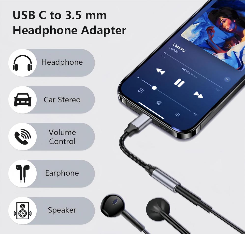 KEBIDU Type C To 3.5mm Audio A - Audiophile Headphone Wired review and price