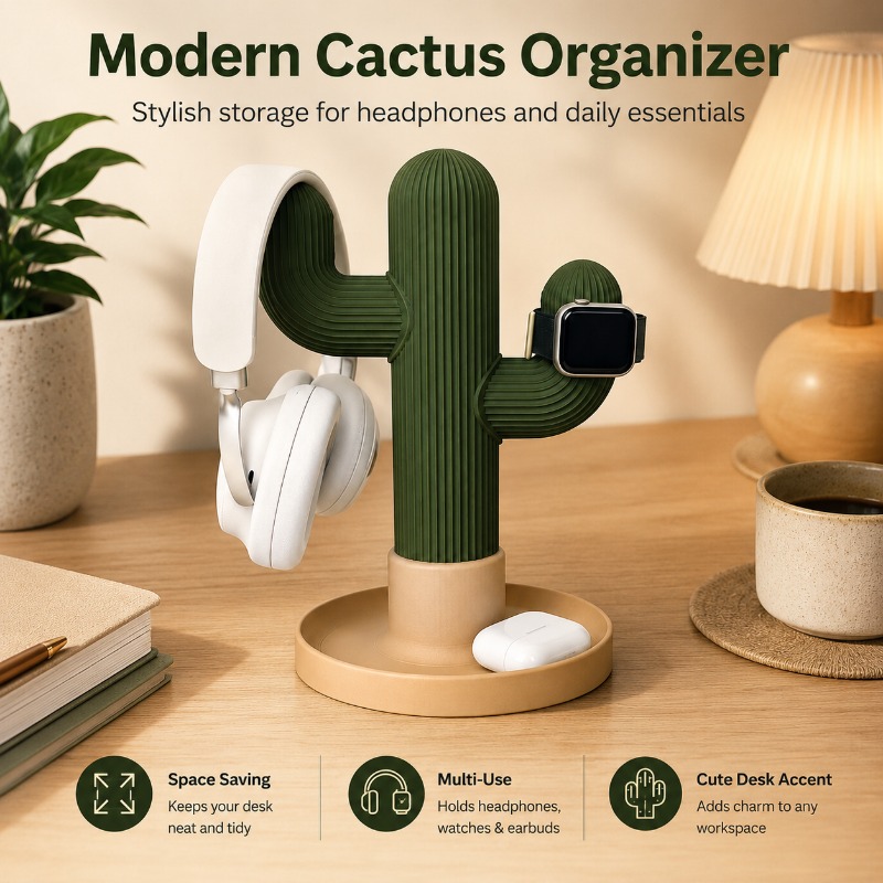 Minimalist Cactus Headset Stan - Headphone Stand Desk review and price